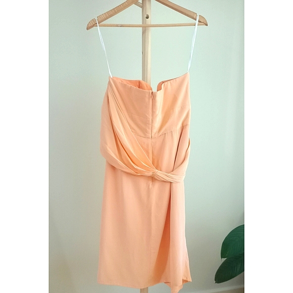 ZIMMERMANN One Shoulder Drape Dress Silk in Peach Coral *Size 2* - Picture 6 of 8